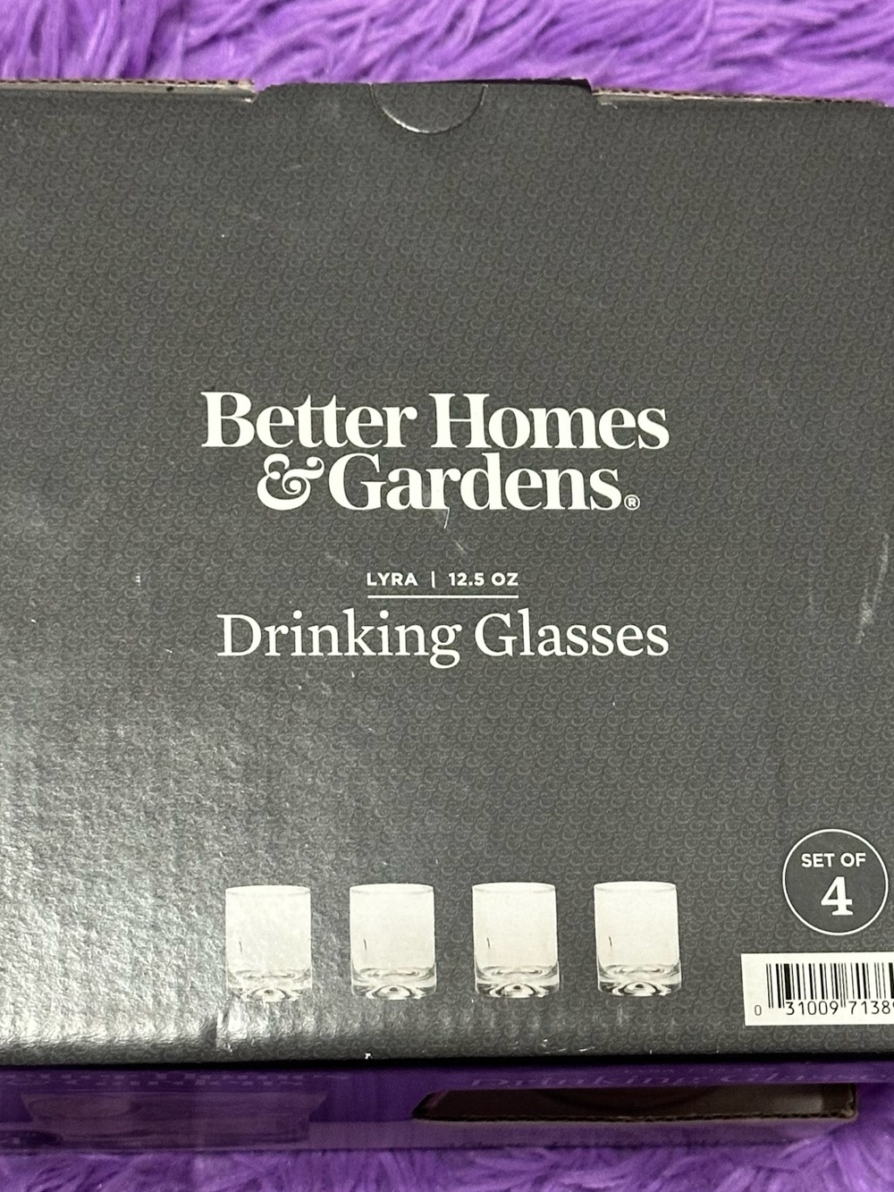 Better Homes And Gardens Clear Drinking Glasses Set of 4